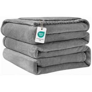 Good Nite Coperta Pile 230x270cm Plaid Divano Matrimoniale Invernale Grigio | coperta in flanella morbida, copriletto, blanket，per letto, soggiorno, spiaggia e uso esterno