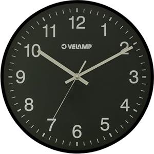 Velamp Orologio da parete al quarzo rotondo 30 cm, orologio da parete senza ticchettio, orologio da muro moderno e silenzioso 12 pollici. Numeri facili da leggere. Ideale per ufficio,cucina,scuola,palestra