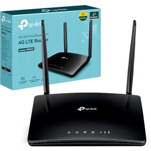TP-Link Archer MR402 WiFi with SIM, AC1200Mbps Dual Band 4G LTE WiFi Router, 3 LAN Ports and 1 LAN/WAN, Plug & Play, 2 Detachable LTE Antennas, QoS, OneMesh.