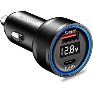 Tonsiny Per caricabatterie da auto oneplus supervooc 100w, caricabatterie accendisigari a 2 porte per oppo Find x5 Reno10. adattatore per auto warp per oneplus 12 11 10 Nord CE, presa USB 12V per Realme GT5