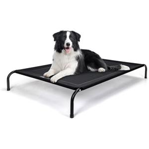 Nobleza Brandina Per Cani, Lettino Rialzato Per Cani Tagila Grande, Lettino Cane Per Giardino E Outdoor, Letto Rinfrescante Per Animali Domestici Lavabile, Nero, L, 124x90x20CM