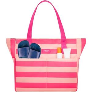 LARKSON Borsa Mare Donna Uomo Rosa - Linn | Borsone da Spiaggia Grande per Vacanze, Sport, Università, Viaggio, Tote Bag Shopper Con Cerniera