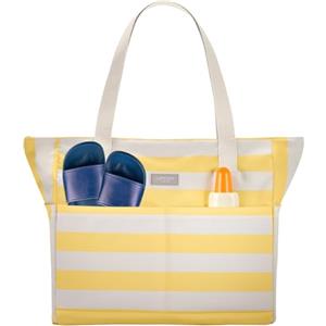 LARKSON Borsa Mare Donna Uomo Giallo - Linn | Borsone da Spiaggia Grande per Vacanze, Sport, Università, Viaggio, Tote Bag Shopper Con Cerniera