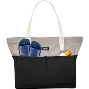 LARKSON Borsa Mare Donna Uomo Nero - Linn | Borsone da Spiaggia Grande per Vacanze, Sport, Università, Viaggio, Tote Bag Shopper Con Cerniera