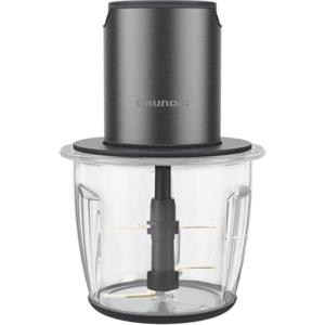 Grundig Delisia Novus CH 7140 - Tritatutto professionale da 500 W, 4 lame in acciaio inox con rivestimento in zirconio, supporto in vetro da 1 l, 2 livelli di potenza, base antiscivolo, colore: nero