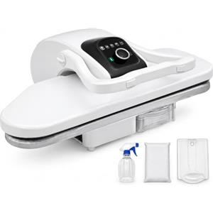 cunnyend Pressa da stiro a vapore intelligente professionale, 2200 W, 1 l, 5 modalità di stiratura, con avvisi vocali e spegnimento automatico, per stirare vestiti, lenzuola in nylon e seta e cotone (bianco)