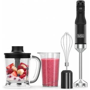 Black+Decker - Frullatore a immersione da 1500 W, acciaio inox, velocità variabile