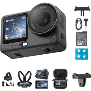DJI Osmo Action 6 Combo Essenziale, 4K action cam con sensore quadrato 1/1,1″, apertura variabile da f/2,0 a f/4,0, resistente al freddo, batteria da 4 ore (Multiple accessories bundle)