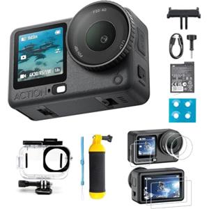 DJI Osmo Action 6 Combo Essenziale, action cam 8K per iniziare subito | Sensore quadrato da 1/1,1″, apertura variabile da f/2,0 a f/4,0, design resistente al freddo, 4 h di autonomia della batteria