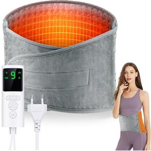 Naxup 125x30cm Termoforo Elettrico, Termoforo Lombare, Fascia Lombare Riscaldante, 9 Livelli Di Riscaldamento, 4 Impostazioni Di Temporizzazione, Lavabile, per Schiena, Collo, Spalle, Addome