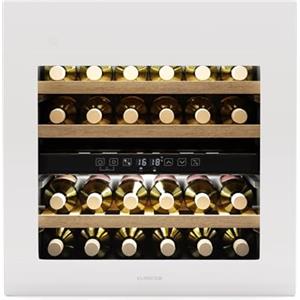 Klarstein Rhone 36 Duo Cantinetta Vino - 36 Bottiglie, Doppia Temperatura, 5-22°C, LED, Protezione UV, Push-to-Open, Silenziosa, Nero