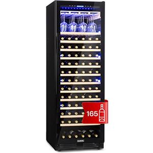 Klarstein Cantinetta Vino Design da Incasso, Cantinetta Vino Refrigerata a Zona Singola per Rosso, Bianco e Birra, Controlli Touch, Frigo per Esterno/Interno, 433L, 165 Bottiglie