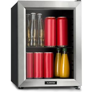 KLARSTEIN Frigorifero minibar Harlem, sistema di raffreddamento a compressione, capacità 23 litri, 5 livelli di raffreddamento: 0-10 °C, rumorosità ridotta: 39 dB, 1 base a griglia metallica, nero