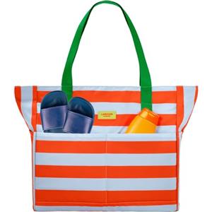 LARKSON Borsa Mare Donna Uomo Arancione - Linn | Borsone da Spiaggia Grande per Vacanze, Sport, Università, Viaggio, Tote Bag Shopper Con Cerniera