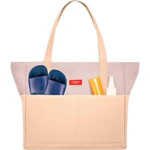LARKSON Borsa Mare Donna Uomo Arancione - Linn | Borsone da Spiaggia Grande per Vacanze, Sport, Università, Viaggio, Tote Bag Shopper Con Cerniera