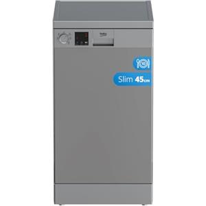 Beko DVS05024S, Lavastoviglie Slim, Argento, 44.8 x 60 x 85 cm | Libera Installazione, Display Led, 10 Coperti, Argento