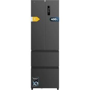 Cecotec Frigorifero Porta Francese, Frigorifero Combi No Frost Inox Porta Francese 4 Porte Scuro Bolero CoolMarket Combi F2D 400 Dark E. Frigo 4 Porte scuro, 400L, NoFrost, Inverter, Fast Cooling