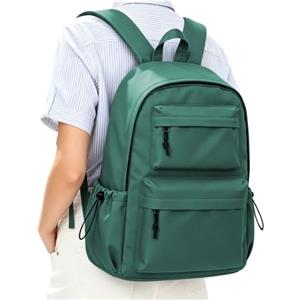 HYC00 Zaino scolastico secondario per ragazze adolescenti ragazzi impermeabile 14 zaino per laptop borsa per donne uomini zaino casual da viaggio per studenti universitari borsa da lavoro, C03-verde