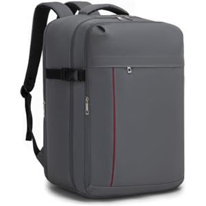 KONO Zaino 45x36x20 Ryanair Bagaglio a Mano 32L, Zaino da Viaggio Aereo | Antifurto Borsa da Cabina, Leggero Impermeabile con Scomparto Laptop 17.3 Pollici, per Uomo Donna Viaggi Weekend, Grigio