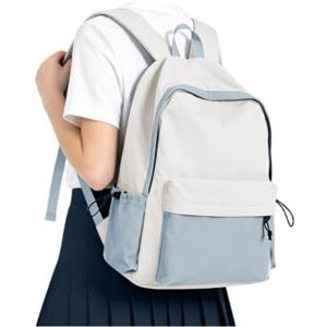 HYC00 Zaino Scuola Superiore Ragazza,Zaino da Scuola Media Ragazzo | Zaino Università Resistente All'acqua Casual Daypacks Antifurto Zaino PC 14 Pollici Zaini Scuola Adolescente,A-Blu Bianco