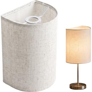 mimzemamz Paralume in Tessuto,Paralume Lampada da Tavolo in Lino da Terra Design Semicircolare,Paralumes Abat Jour Rimovibile eVersatile per Soggiorno,Camera Letto,Sala Pranzo (Beige)