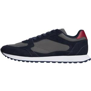 Tommy Hilfiger Uomo Sneakers Running New Runner Eva Mix in Pelle Scamosciata, Blu (Desert Sky), 42
