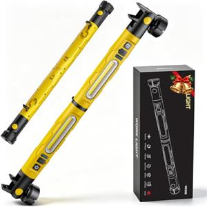 Onherm Lampada da Lavoro, 3000LM Torcia LED Ricaricabile Magnetica, 5200mAh Batteria, Portatile con Gancio Appeso, Torcia 5 Modalità Lanterne per Officina Riparazione Auto Garage Campeggio (Giallo)