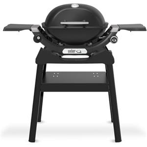 Weber Q 1200N - Barbecue a gas con tavoli laterali e supporto | Griglie smaltate in porcellana, termometro con coperchio, bruciatore ad alte prestazioni, superficie della griglia da 1290