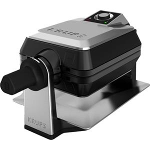 Krups FDD95D 2 waffle 1200 W Nero, Acciaio inossidabile