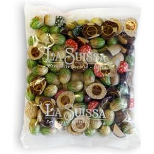 LA SUISSA Piemonte Italia La Suissa Sapori del Bosco, Cioccolatini in Sacchetto da 1 kg | Praline di Cioccolato al Latte e Fondente Ripiene di Crema al Gianduia ai Gusti Noce e Castagna, Incartate Singolarmente