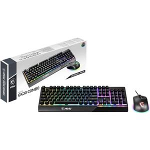 MSI Tastiera Mouse Gaming Vigor GK30 Combo - Switch Semi-Meccanici RGB Clutch GM11, Layout QWERTY Italiano, USB