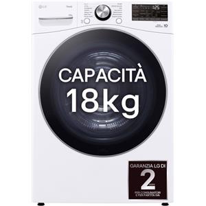 LG RH18U8AVCW Asciugatrice 18kg Pompa di calore DUAL Inverter Classe D, Motore Direct Drive, AI Dry, Wi-Fi, Bianca