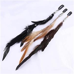 Kiuiom Boho Accessori Capelli in Piuma - Mollette Indian 3 PC per Feste in Maschera Costume Cosplay Halloween