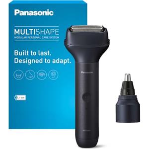 Panasonic XSHAPE JUNIOR MULTISHAPE Sistema Modulare ER-CBL1, ER-CNT1 & ER-CSF1 Set, Unità principale con Testina per naso, orecchie e viso, Testina rasoio a 3 lame, batteria ricaricabile ioni di litio