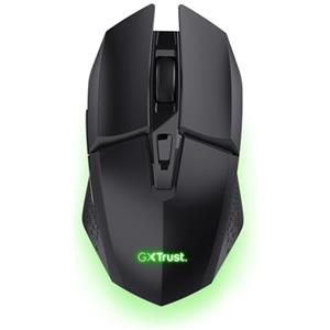 GXTrust Vylax Mouse Gaming Wireless Ricaricabile 800-4800 DPI, Nero | 80 Ore di Autonomia, Illuminazione LED, Ricevitore USB Riponibile, 6 Pulsanti, Mouse Senza Fili RGB per Computer Laptop