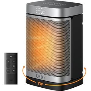 Dreo Termoventilatore a risparmio energetico, silenzioso, riscaldamento elettrico da 1500 W, con telecomando, riscaldamento elettrico oscillante a 70°, timer da 12 ore, 3 modalità 3 velocità,