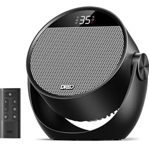 Dreo Termoventilatore da Camera, Stufa Portatile con 3 Modalità, Termostato Regolabile e Telecomando, Inclinazione 60°, Timer 12H, 8 Sistemi di Sicurezza, Riscaldatore Silenzioso per Ufficio e Casa