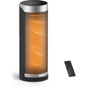 Dreo Termoventilatore a Risparmio Energetico, Riscaldatore in Ceramica PTC Silenzioso, Stufa Elettrica Oscillante a 70° con Telecomando, Timer da 12 Ore, 3 Modalità e 3 Velocità, Solaris Slim H3