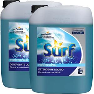 Diversey 2x Surf Professional Detergente Liquido per Macchie Difficili adatto a Capi Bianchi e Colorati Detersivo Lavatrice Delicato sui Tessuti Pro Formula - 2 Taniche da 10L
