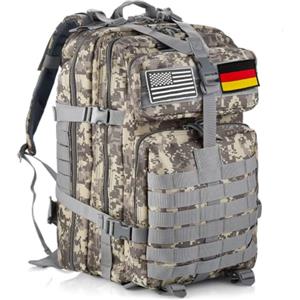GUJOIN Zaino Tattico 50L Impermeabile, Nylon Resistente per Pesca, Caccia, Escursionismo, Campeggio Militare (ACU)