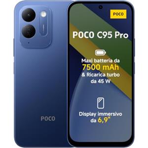 Xiaomi POCO C95 Pro, Smartphone 8+256GB, Blu, Batteria 7500mAh, Ricarica Turbo 45W | Display Immersivo da 6,9" 120Hz, Potente Helio G91-Ultra, Doppia Fotocamera AI da 50 MP, HyperOS 3, 1 Anno Extra di Garanzia