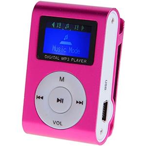 Generic Mini lettore MP3 portatile clip lettore musicale MP3 supporto 32GB Micro TF Card schermo LCD Sport Music Player (rosa)