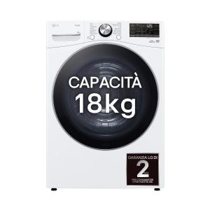 Lg PRONTA CONSEGNA - SPEDIZIONE IMMEDIATA LG Serie U8 RH18U8AVCW Asciugatrice Pompa di calore DUAL Inverter Libera Installazione 18 Kg Classe D Larghezza 70 cm AI Dry Wi-Fi Allergy Care Bianco