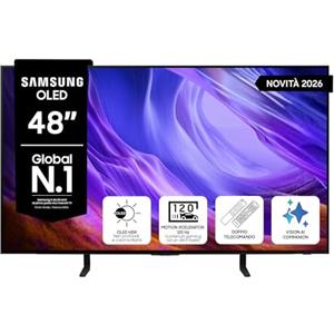 Samsung 48" QE48S83HAEXZT OLED 4K AI Football Mode Smart TV Vision AI 2026 | NQ4 AI Gen2 Processor, OLED HDR, Motion Xcelerator 120Hz, Dolby Atmos, FreeSync Premium, Premium Gaming Pack, Contour Design
