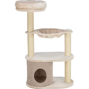 TRIXIE Tiragraffi Alessia 114 cm in grigio chiaro/sabbia - Albero per gatti a più piani con molte possibilità di graffi e gioco, nonché luoghi di ritiro - accogliente e stabile - 44473