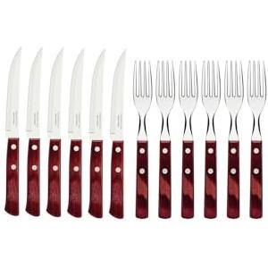 Tramontina Set Posate per Carne/BBQ Rosso Polywood FSC 12 pezzi