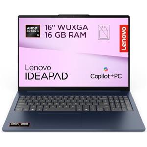 Lenovo IdeaPad Slim 5 Notebook 16" AMD Ryzen AI 5 430, 16GB RAM DDR5, 512GB SSD, Tastiera retroilluminata e chassis in alluminio, IPS, Laptop per Lavoro, Studio - Caricatore non incluso
