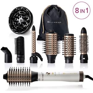 Bellissima Imetec Air Wonder, Spazzola Ad Aria Calda, Tecnologia A Ioni, Spazzole Rivestite In Ceramica E Cheratina, Asciuga, Dona Volume, 8 Accessori, 1
