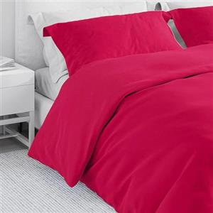 Corredocasa Set Copripiumino Singolo in Cotone Morbidissimo, Made in Italy - Invernale, Tinta Unita con Sacco per Piumone e 1 Federa - Traspirante e Facile da Lavare (Fucsia, Singolo)