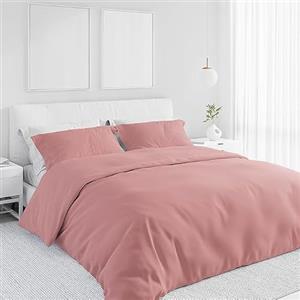 Corredocasa Set Copripiumino Singolo in Cotone Morbidissimo, Made in Italy - Invernale, Tinta Unita con Sacco per Piumone e 1 Federa - Traspirante e Facile da Lavare (Rosa Cipria, Singolo)